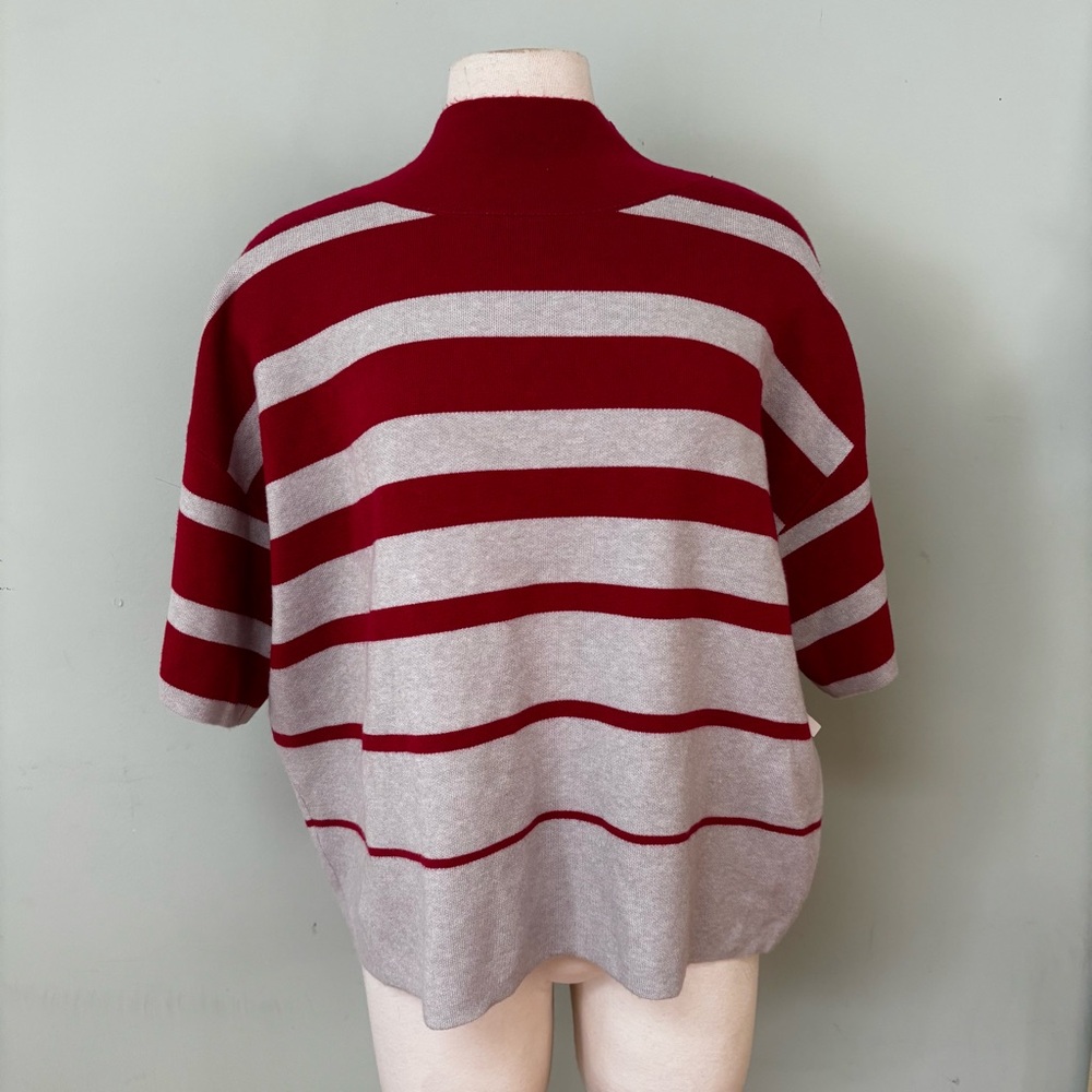 Maeve NWT Women’s Sz XL The Carys Mock Neck Striped Sweater Short Sleeve
